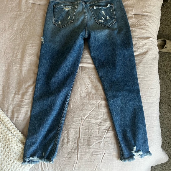 MOTHER The Sinner Ripped Distressed Ankle Cropped Denim Jeans 25 - Picture 2 of 6